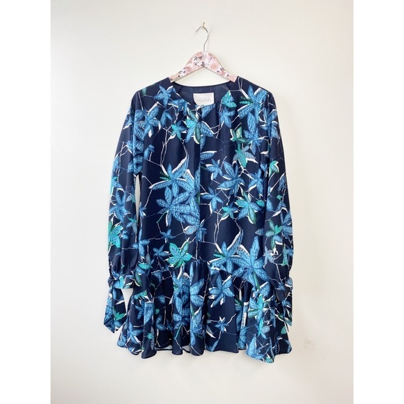MARE MARE Blue Floral Felix Flounce Dress! Anthropologie Small - Picture 1 of 11